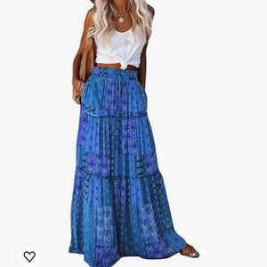 High waist tiered skirt